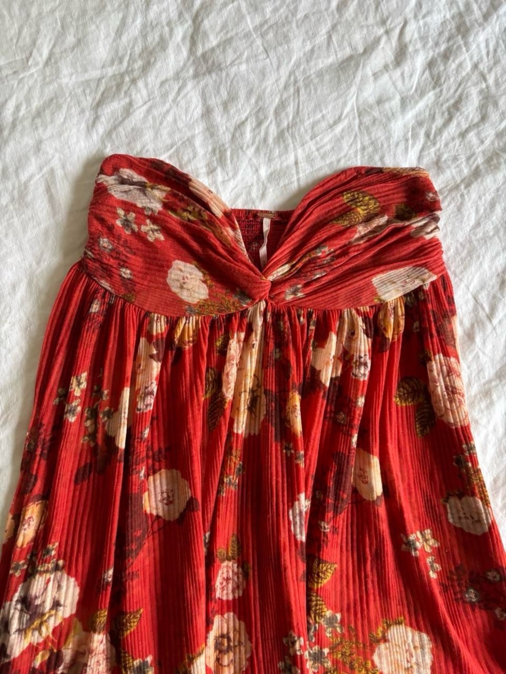 Free People Strapless Floral Hi-Low Tunic Tube Top Sz Medium - Picture 4 of 8